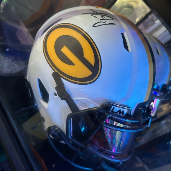 White and Yellow Football Helmet - Picture 1 of 2